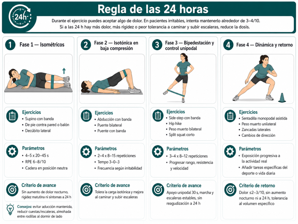 Ejercicios de rehabilitación para tendinitis del glúteo